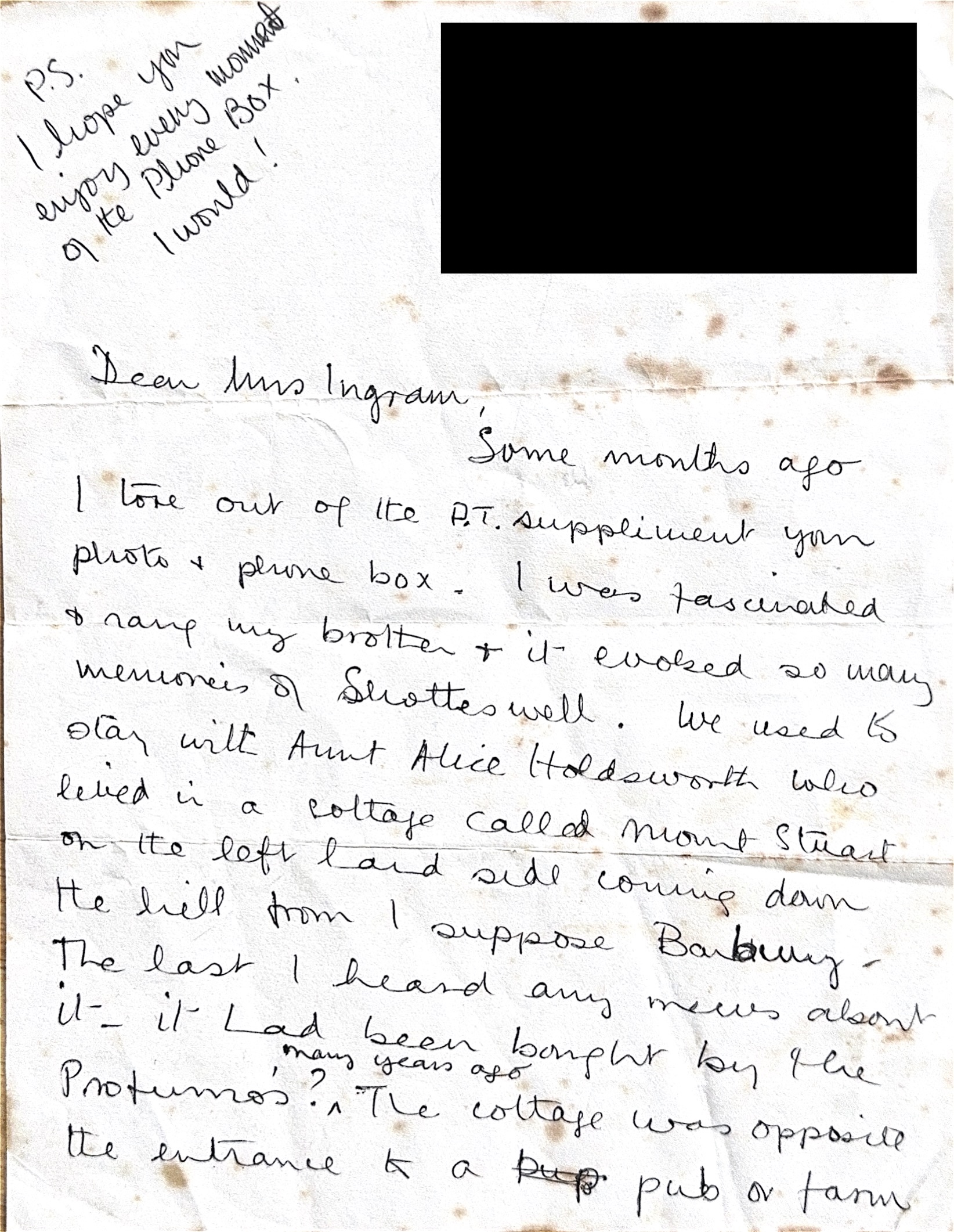 Page 1 of the letter